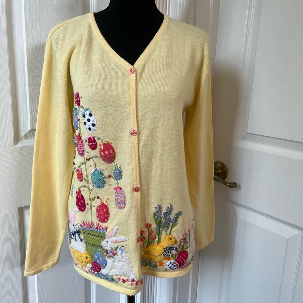 Quacker Factory Easter Egg Cardigan - image 1